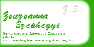 zsuzsanna szephegyi business card