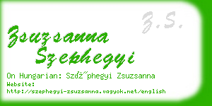 zsuzsanna szephegyi business card